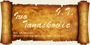 Ivo Tanasković vizit kartica